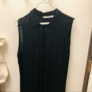 Zara sleeveless button front tunic